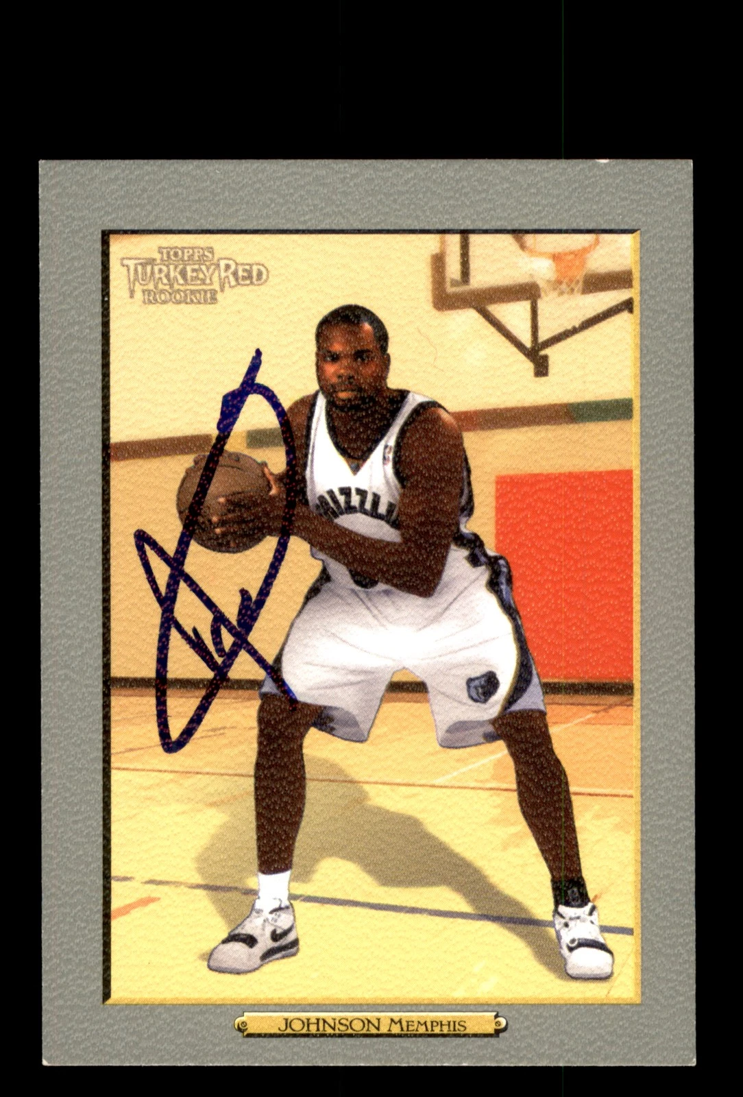 Signed Basketball Card Auto Alexander Johnson 2006-07 Topps Turkey Red #206