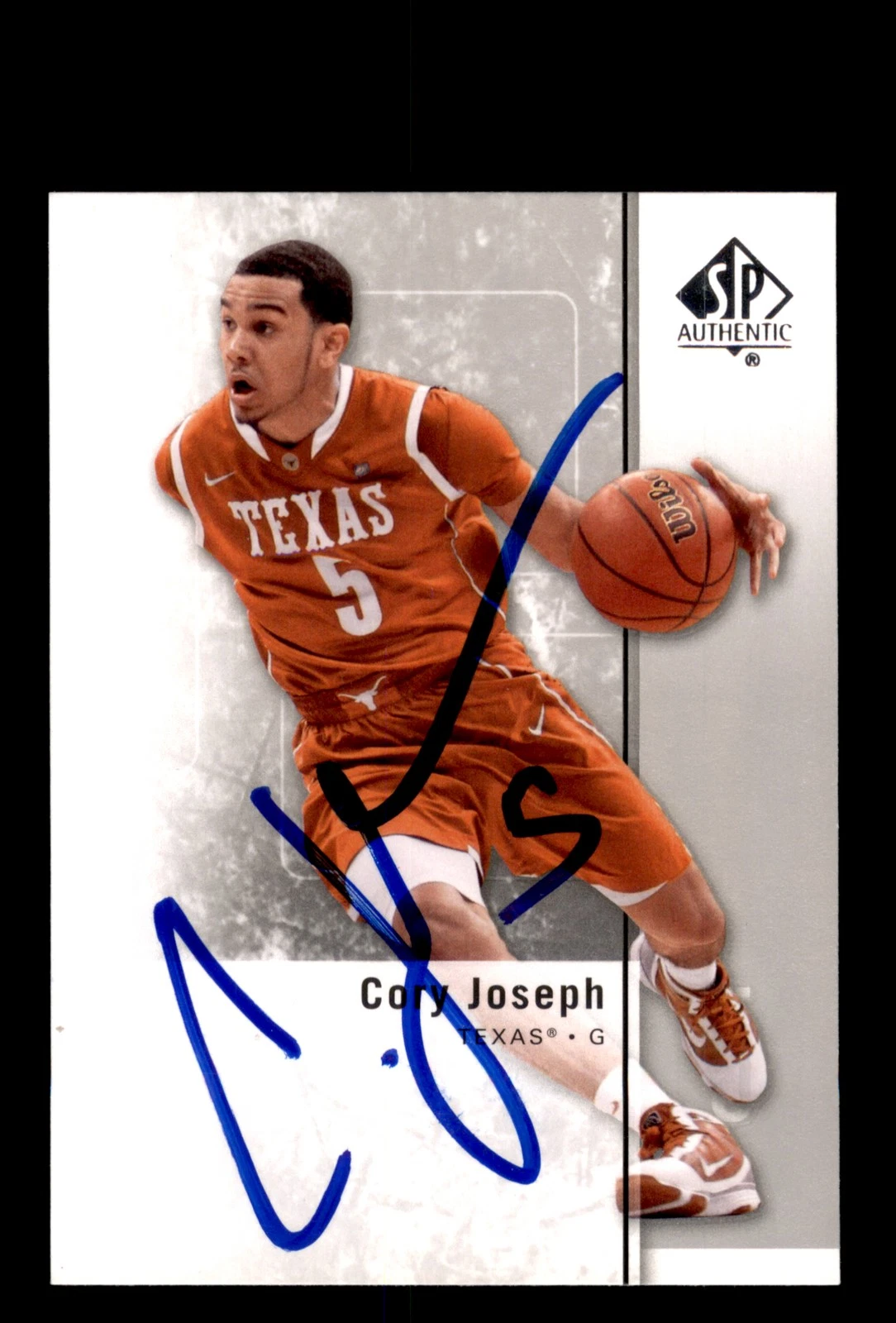 Signed Basketball Card Auto Cory Joseph 2011-12 SP Authentic #34 Texas Longhorns