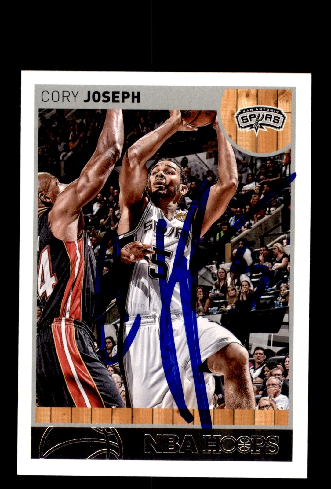 Signed Basketball Card Auto Cory Joseph 2013-14 Hoops #50 San Antonio Spurs