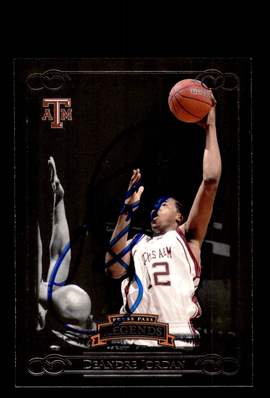 Signed Basketball Card Auto DeAndre Jordan 2008-09 Press Pass Legends #29