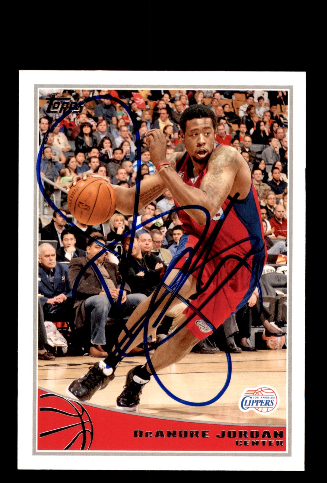 Signed Basketball Card Auto DeAndre Jordan 2009-10 Topps #121 Clippers