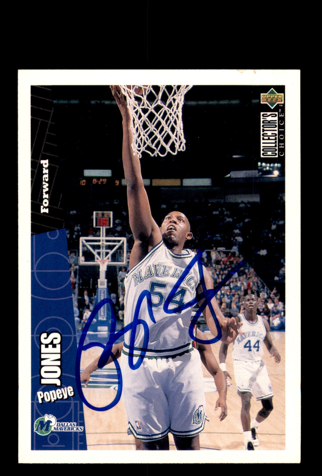 Signed Basketball Card Auto Popeye Jones 1996-97 Collector's Choice #40