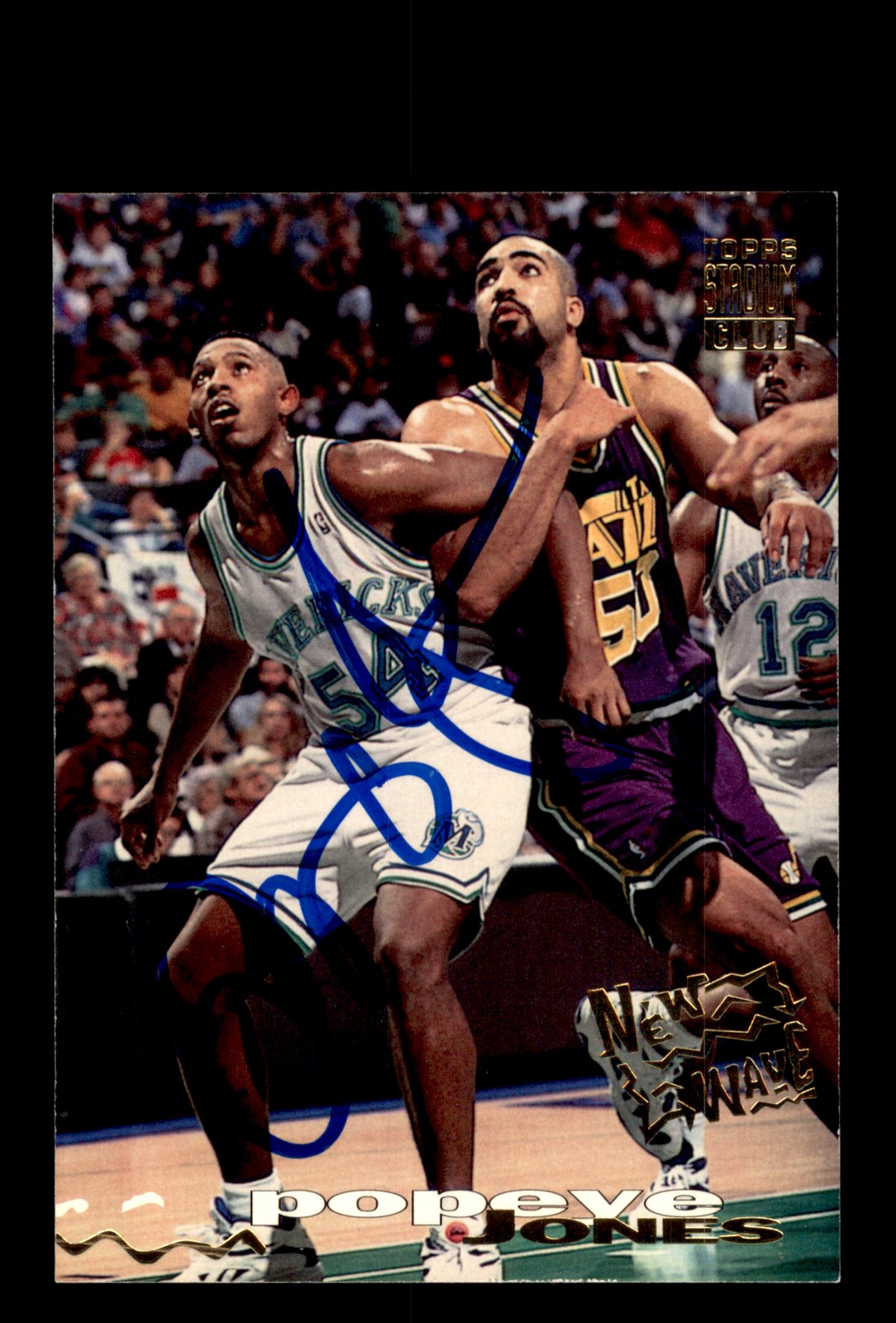 Signed Basketball Card Auto Popeye Jones 1993-94 Stadium Club #276