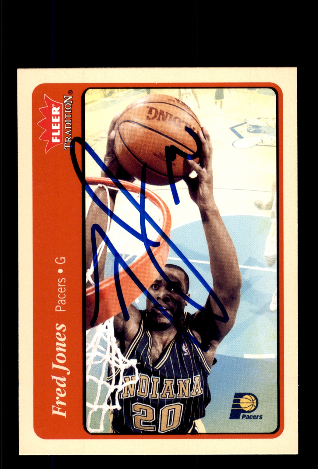 Signed Basketball Card Auto Fred Jones 2004-05 Fleer Tradition #122 Pacers