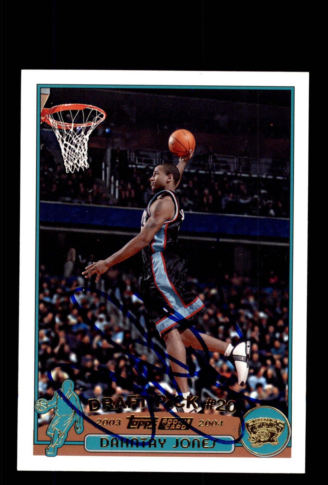 Signed Basketball Card Auto Dahntay Jones 2003-04 Topps #240 Memphis Grizzlies
