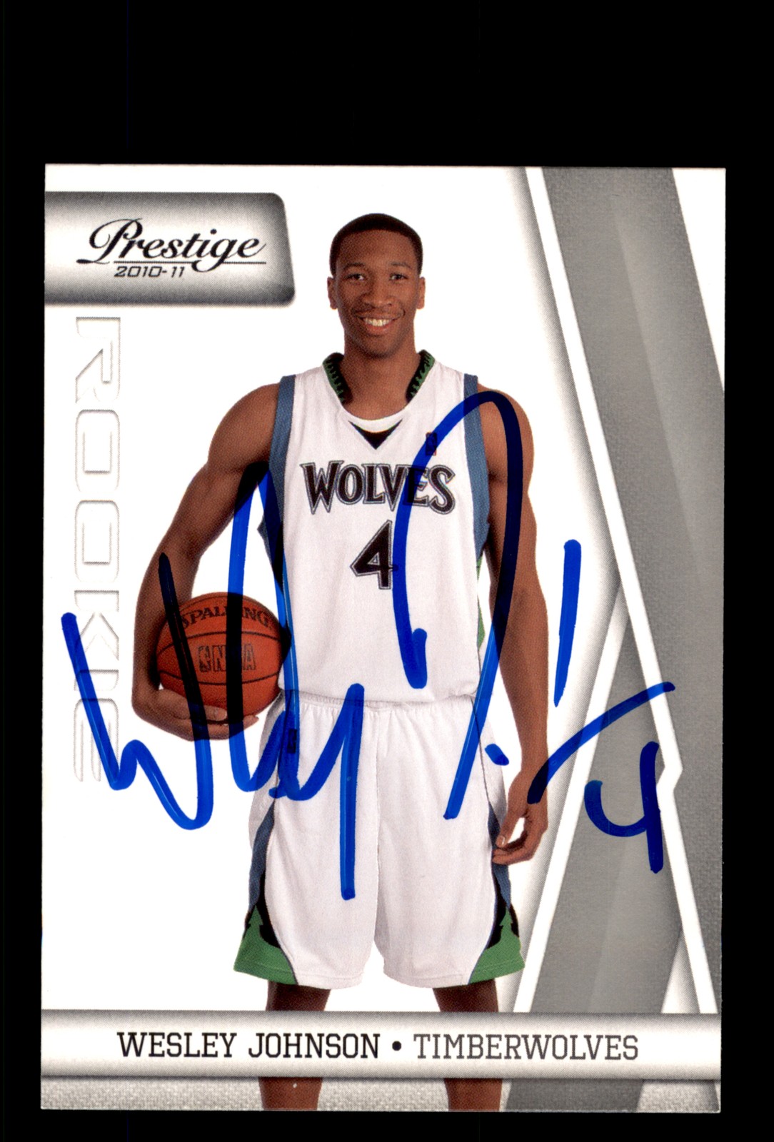 Signed Basketball Card Auto Wesley Johnson 2010-11 Panini Prestige #154
