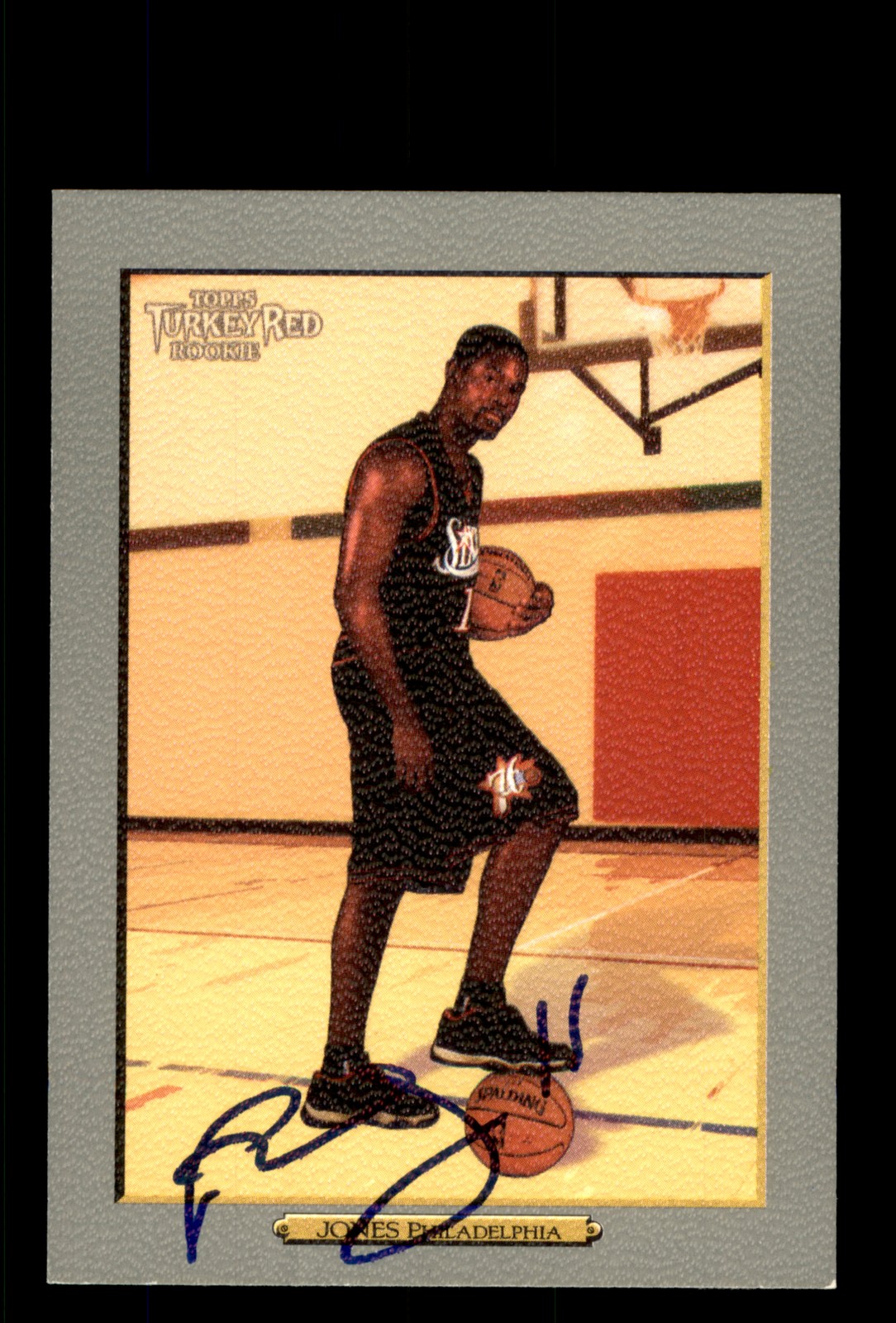 Signed Basketball Card Auto Bobby Jones 2006-07 Topps Turkey Red #194 76ers