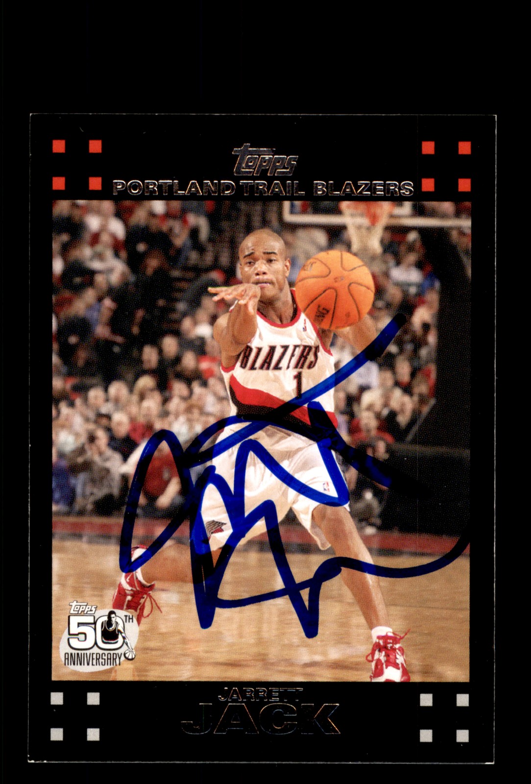 Signed Basketball Card Auto Jarrett Jack 2007-08 Topps #86 Trail Blazers