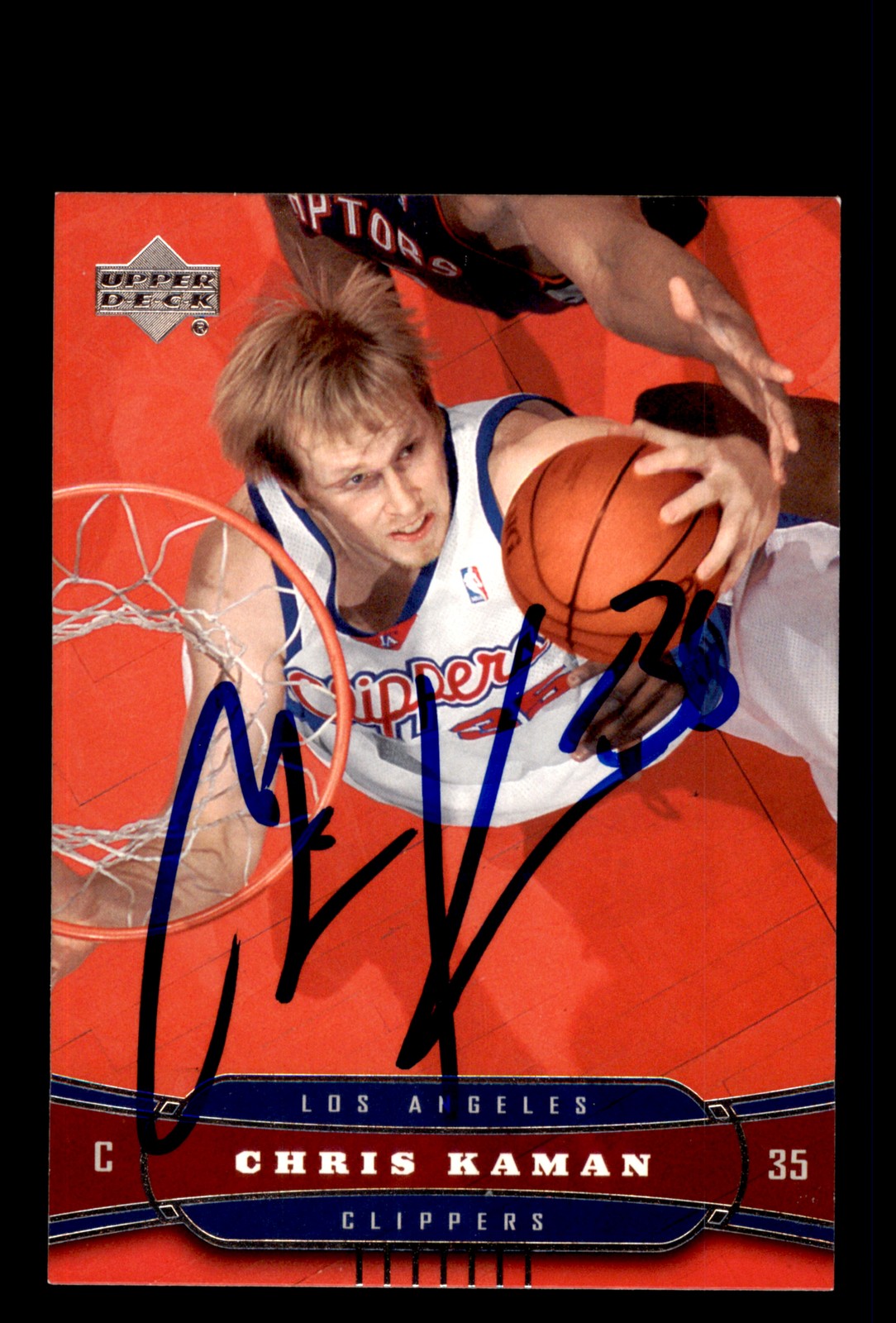 Signed Basketball Card Auto Chris Kaman 2004-05 Upper Deck #75 LA Clippers