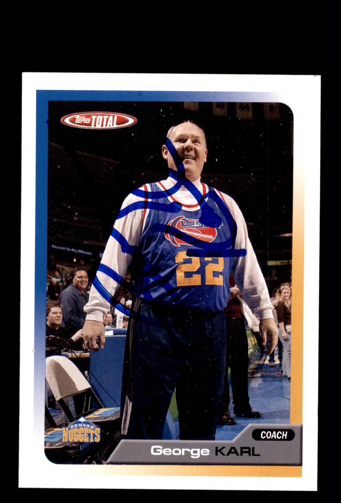 Signed Basketball Card Auto George Karl 2005-06 Topps Total #373 Denver Nuggets
