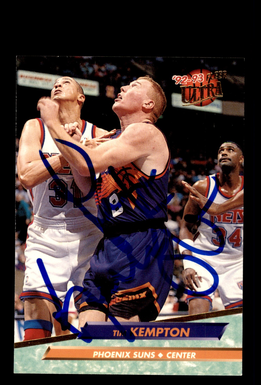 Signed Basketball Card Auto Tim Kempton 1992-93 Ultra #340 Phoenix Suns
