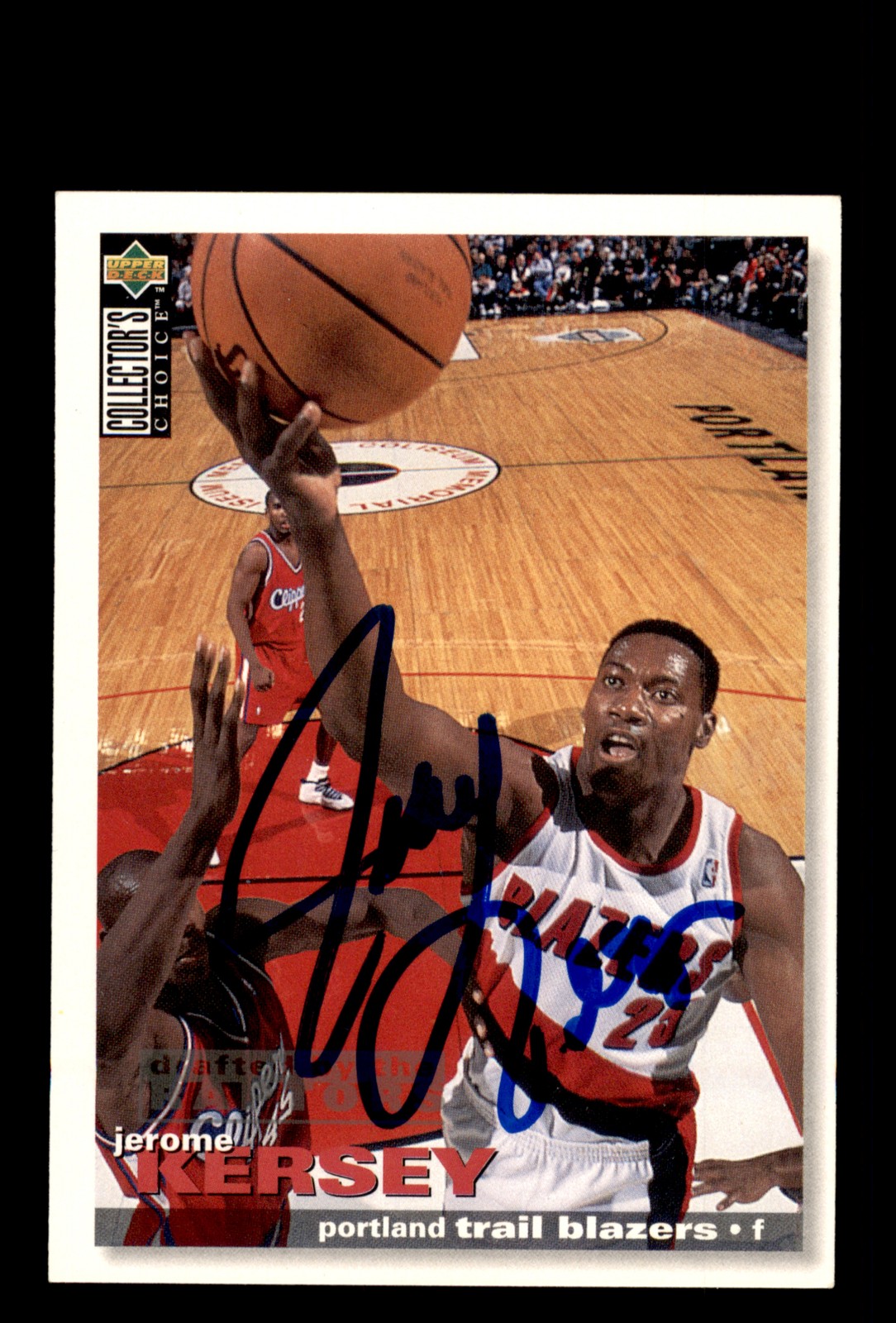Signed Basketball Card Auto Jerome Kersey 1995-96 Collector's Choice #122