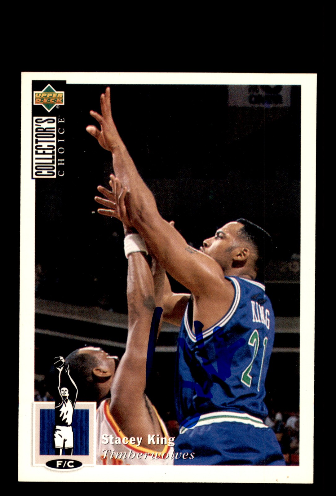Signed Basketball Card Auto Stacey King 1994-95 Collector's Choice #28