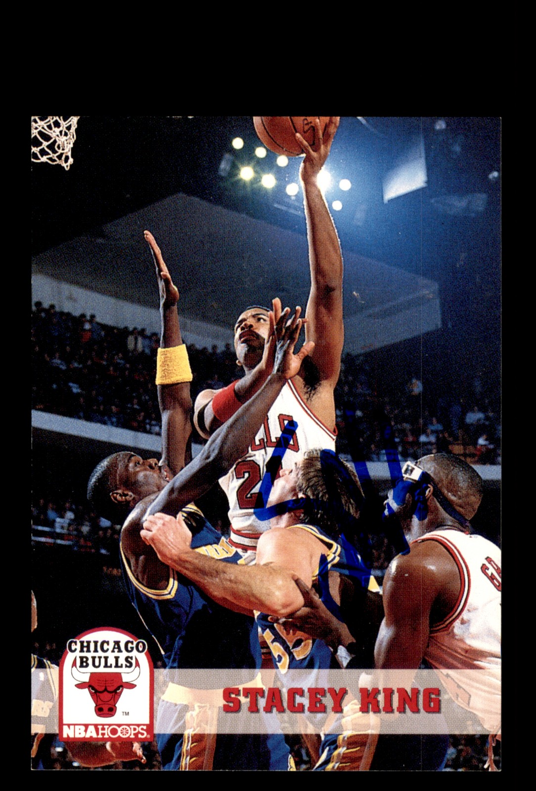 Signed Basketball Card Auto Stacey King 1993-94 Hoops #29 Chicago Bulls