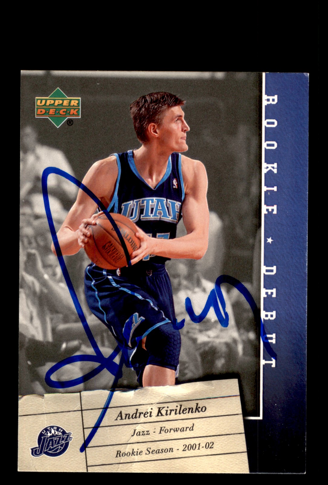 Signed Basketball Card Auto Andrei Kirilenko 2006-07 Upper Deck Rookie Debut