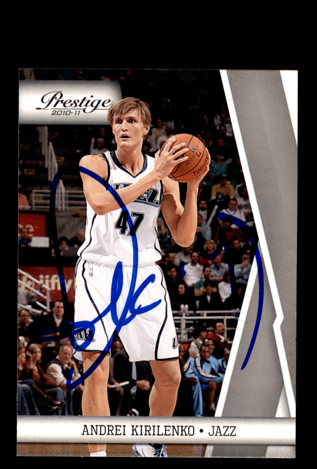 Signed Basketball Card Auto Andrei Kirilenko 2010-11 Panini Prestige #113 Jazz