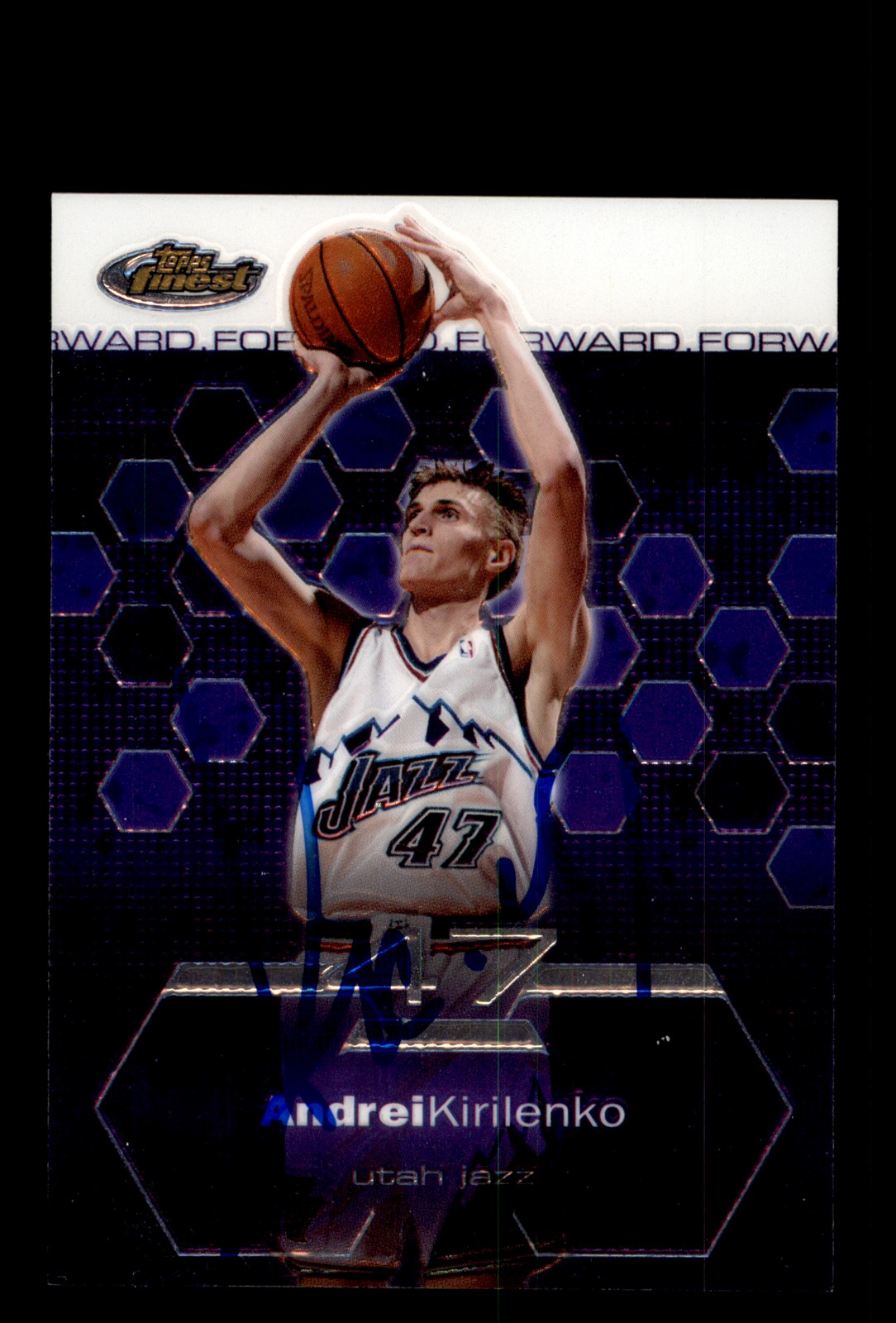 Signed Basketball Card Auto Andrei Kirilenko 2002-03 Finest #6 Utah Jazz