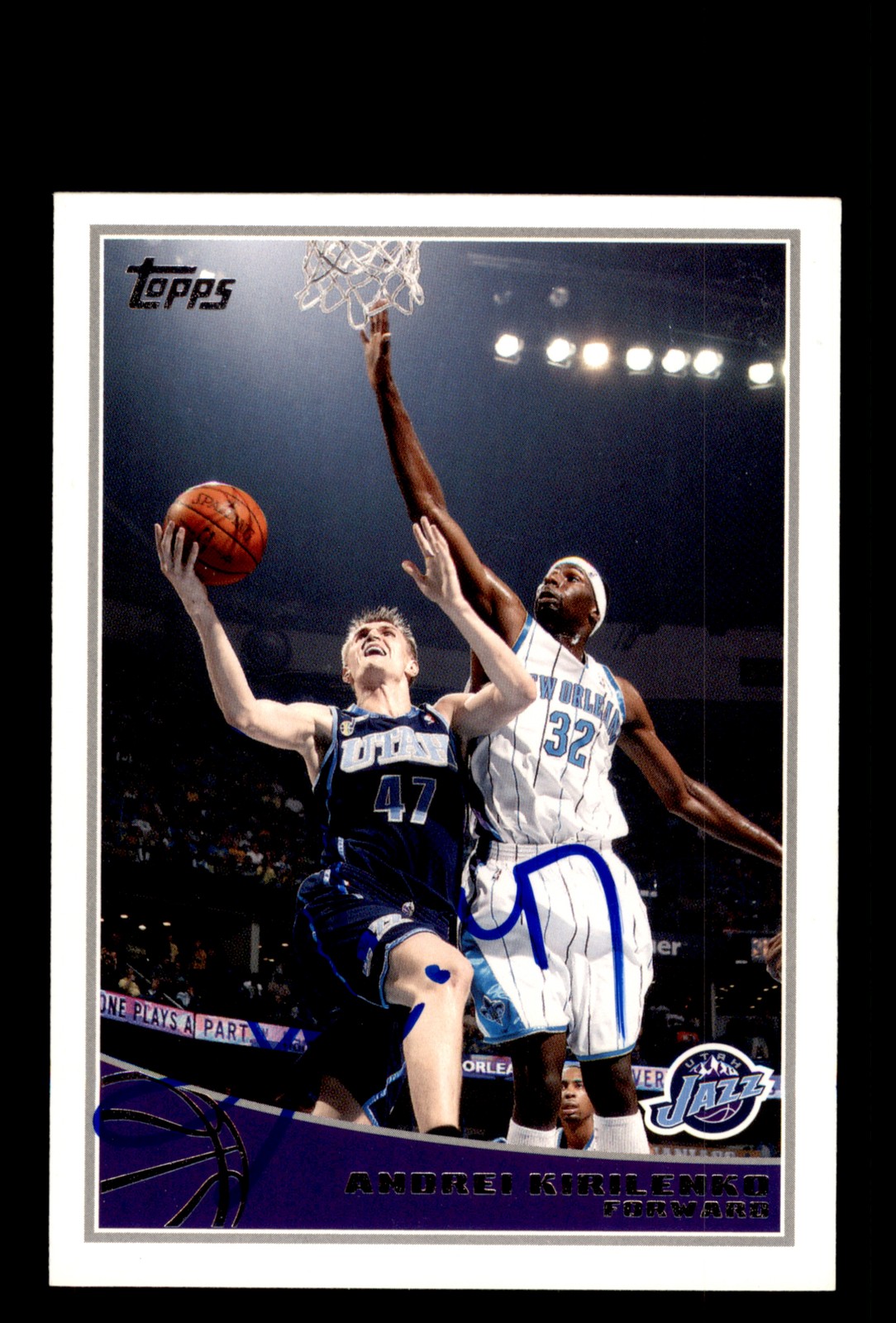 Signed Basketball Card Auto Andrei Kirilenko 2009-10 Topps #298 Utah Jazz