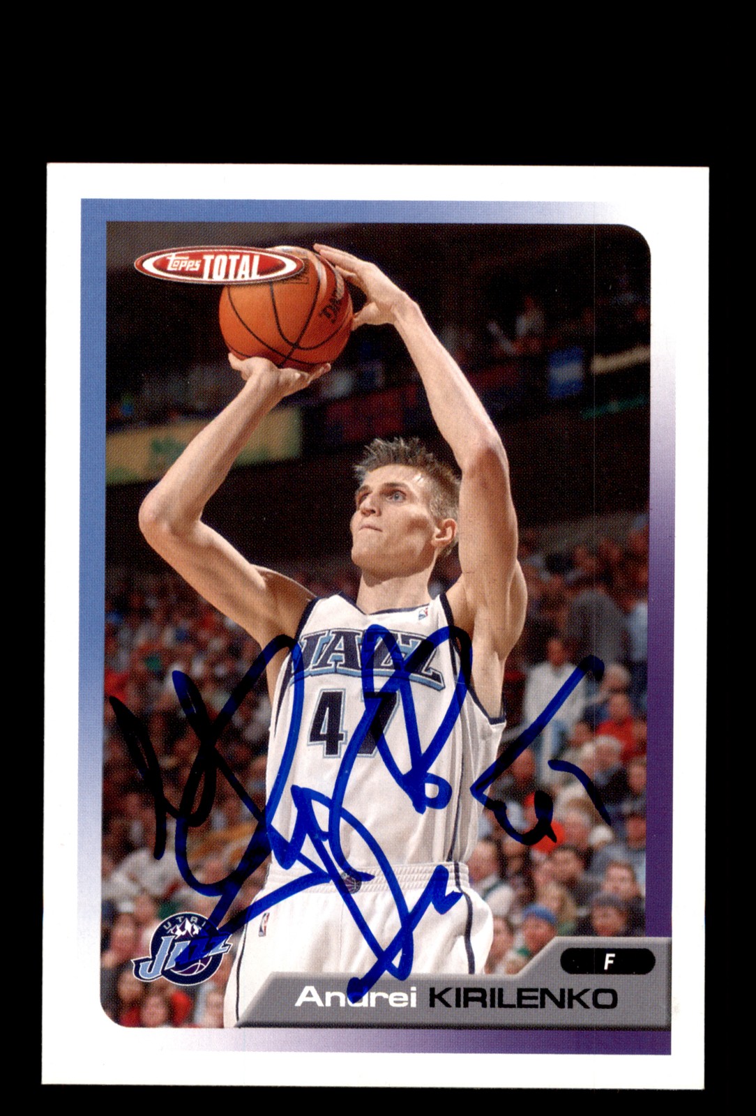 Signed Basketball Card Auto Andrei Kirilenko 2005-06 Topps Total #177 Utah Jazz