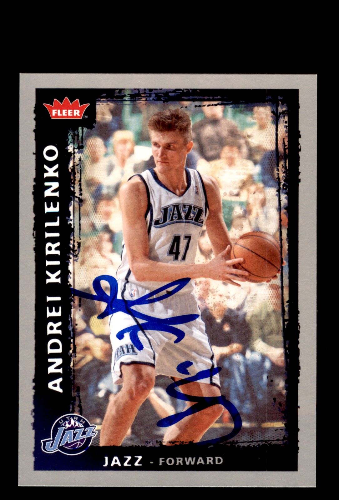 Signed Basketball Card Auto Andrei Kirilenko 2008-09 Fleer #126 Utah Jazz