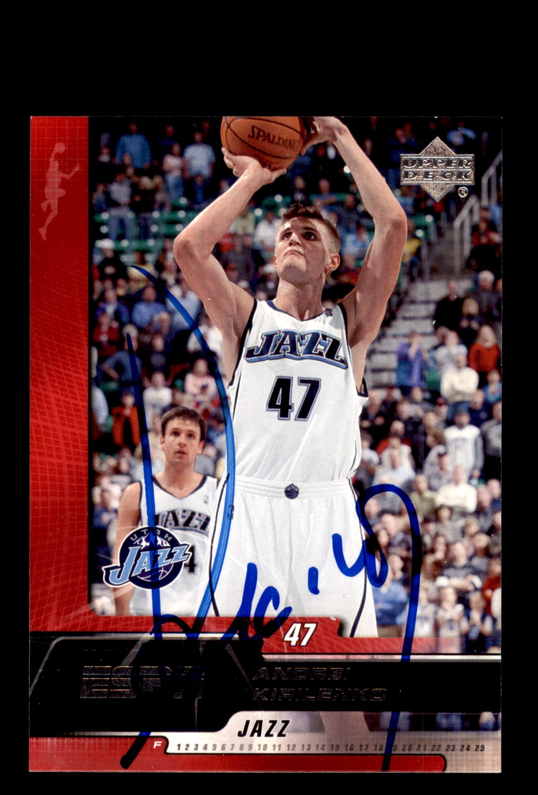 Signed Basketball Card Auto Andrei Kirilenko 2005-06 Upper Deck ESPN #85