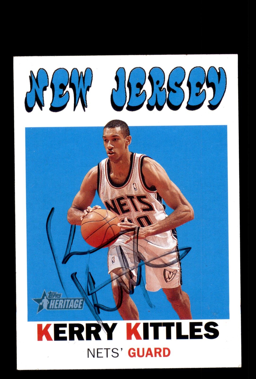 Signed Basketball Card Auto Kerry Kittles 2000-01 Topps Heritage #92 Nets