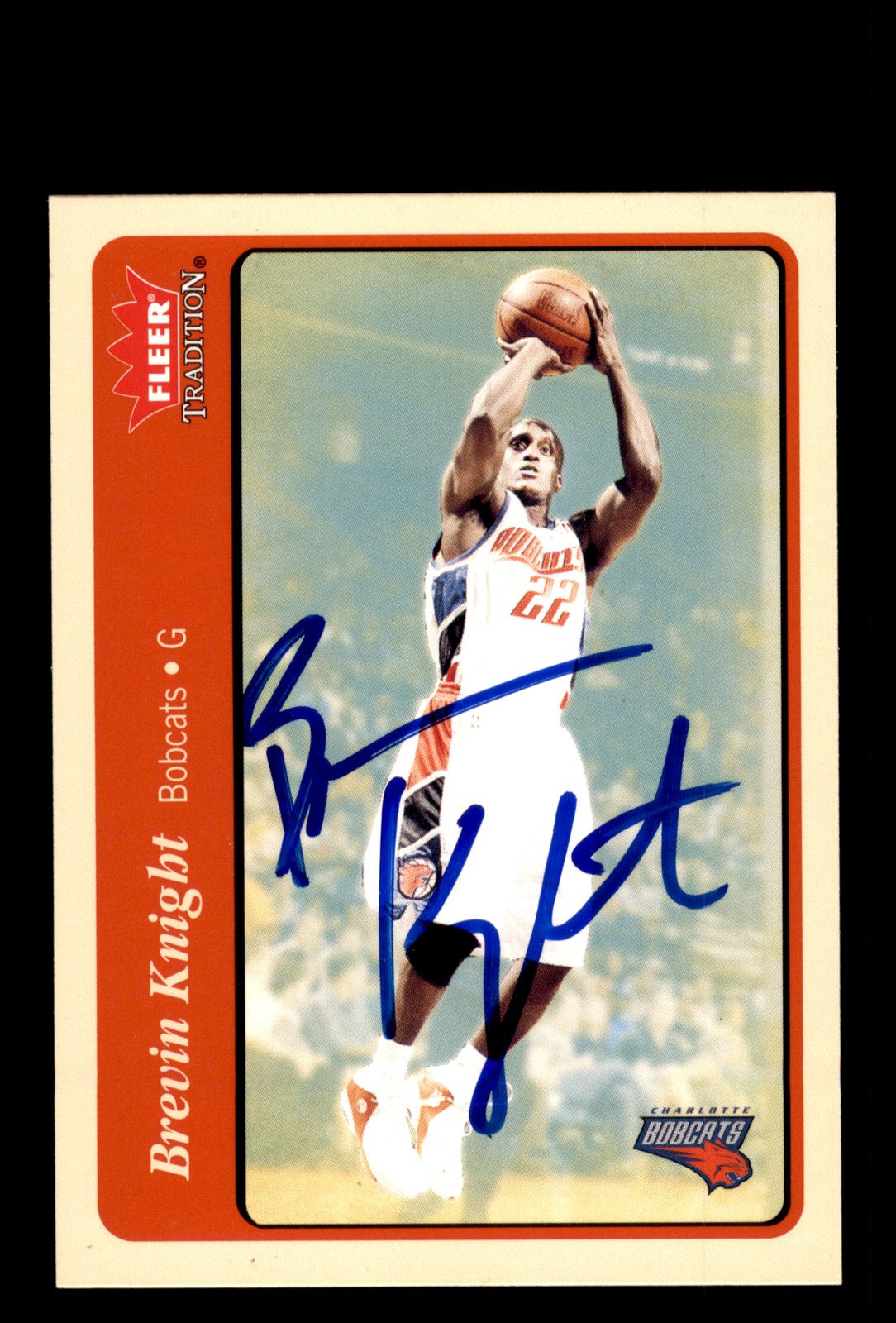 Signed Basketball Card Auto Brevin Knight 2004-05 Fleer Tradition #158 Bobcats