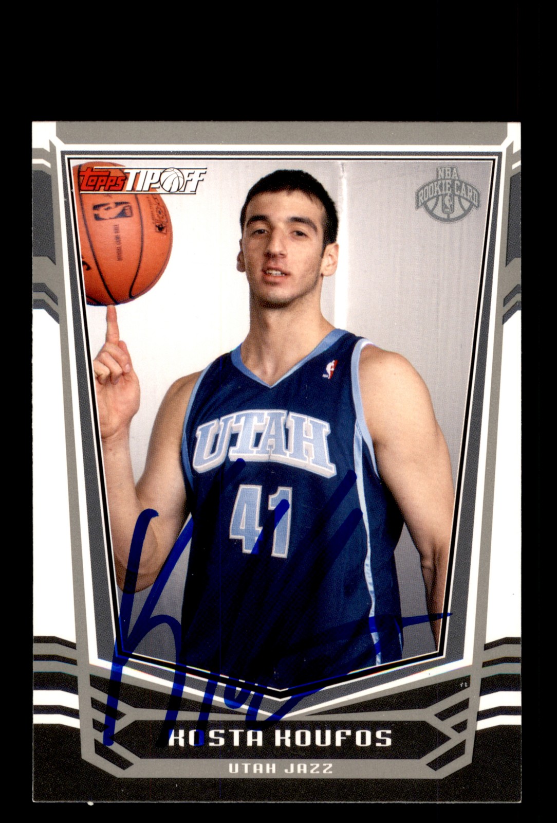 Signed Basketball Card Auto Kosta Koufos 2008-09 Topps Tipoff #133 Utah Jazz