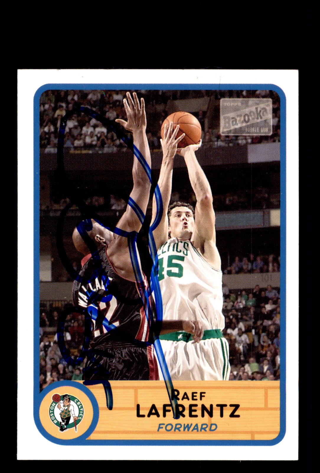 Signed Basketball Card Auto Raef Lafrentz 2003-04 Bazooka #92 Boston Celtics