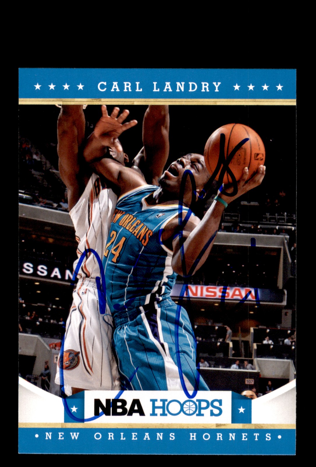 Signed Basketball Card Auto Carl Landry 2012-13 Hoops #61 New Orleans Hornets