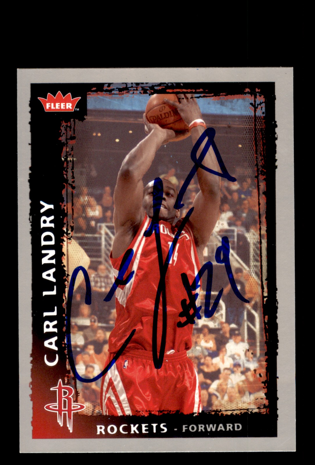 Signed Basketball Card Auto Carl Landry 2008-09 Fleer #134 Houston Rockets