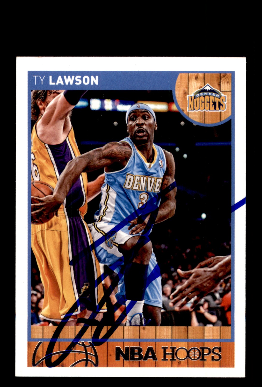 Signed Basketball Card Auto Ty Lawson 2013-14 Hoops #145 Denver Nuggets