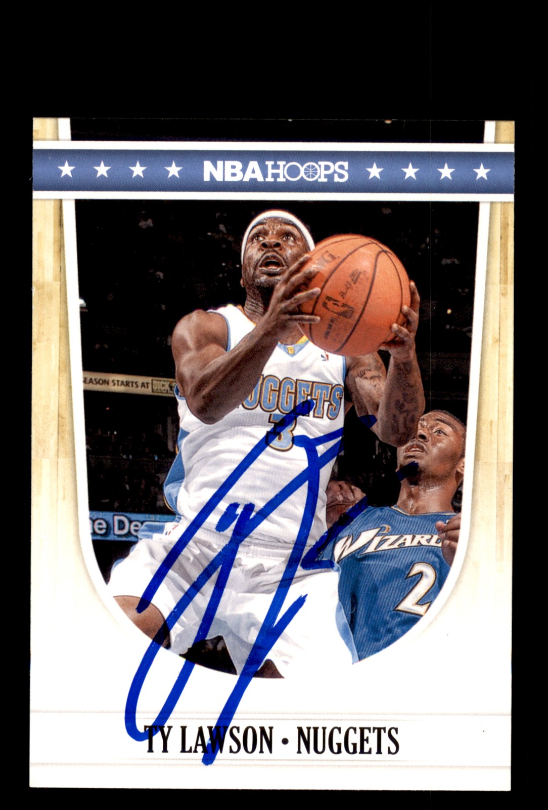 Signed Basketball Card Auto Ty Lawson 2011-12 Hoops #50 Denver Nuggets