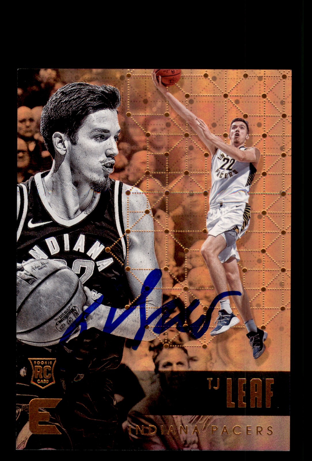 Signed Basketball Card Auto TJ Leaf 2017-18 Panini Essentials #191 Pacers