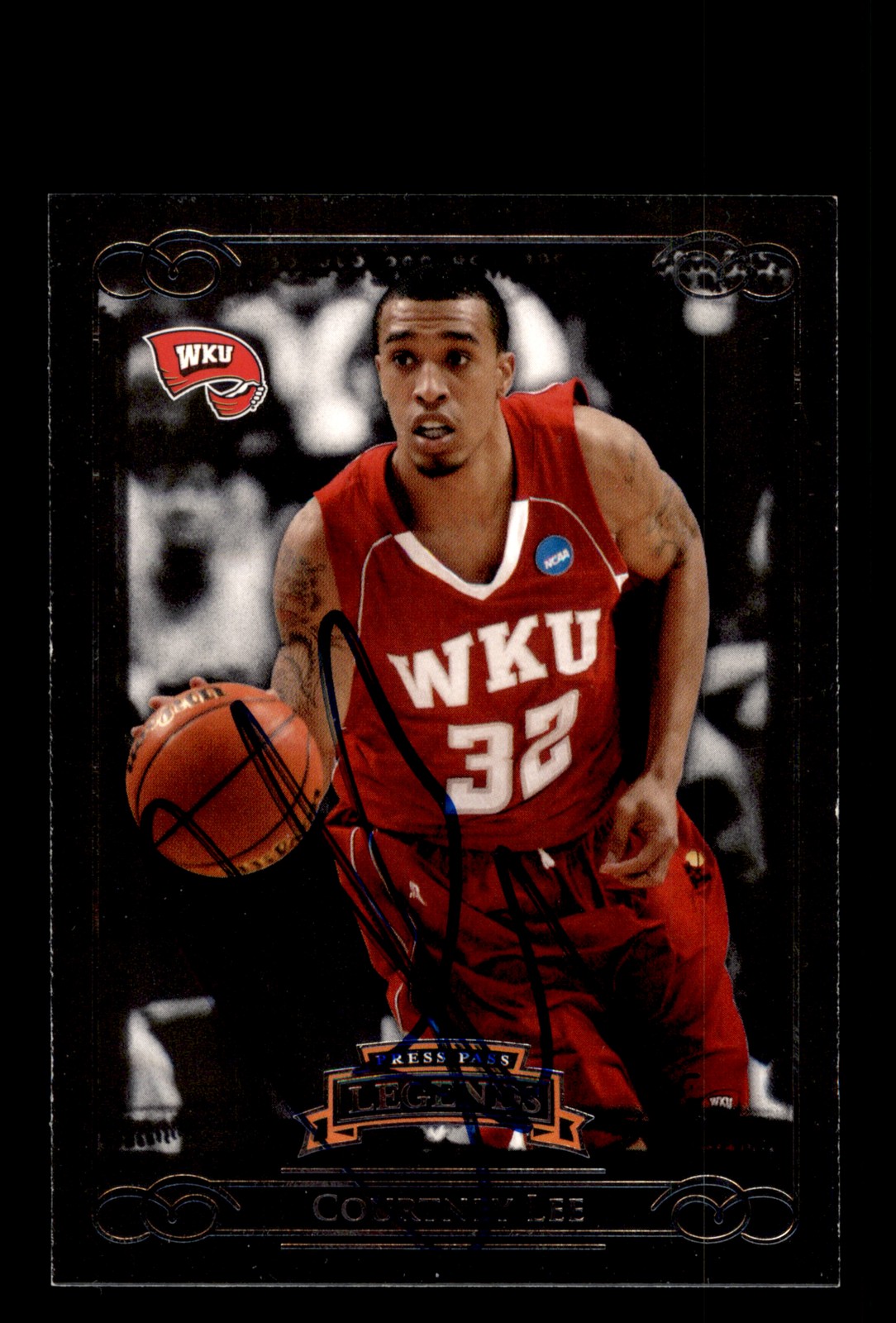 Signed Basketball Card Auto Courtney Lee 2008-09 Press Pass Legends #34