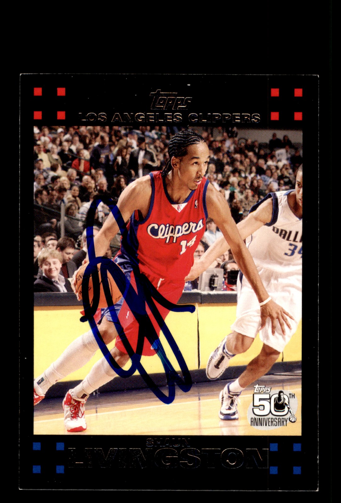 Signed Basketball Card Auto Shaun Livingston 2007-08 Topps #48 LA Clippers