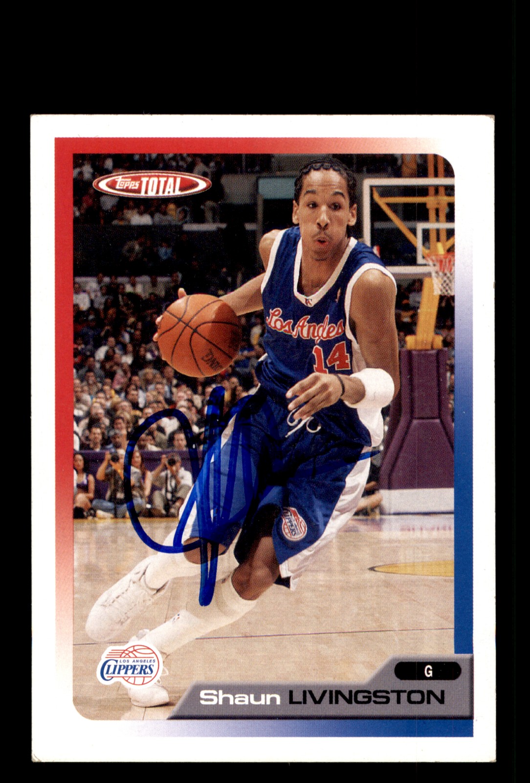 Signed Basketball Card Auto Shaun Livingston 2005-06 Topps Total #63 LA Clippers