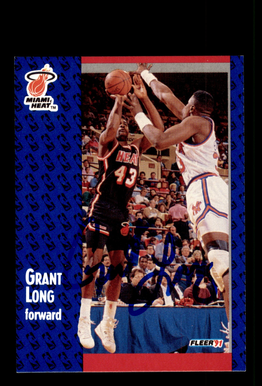 Signed Basketball Card Auto Grant Long 1991-92 Fleer #109 Miami Heat