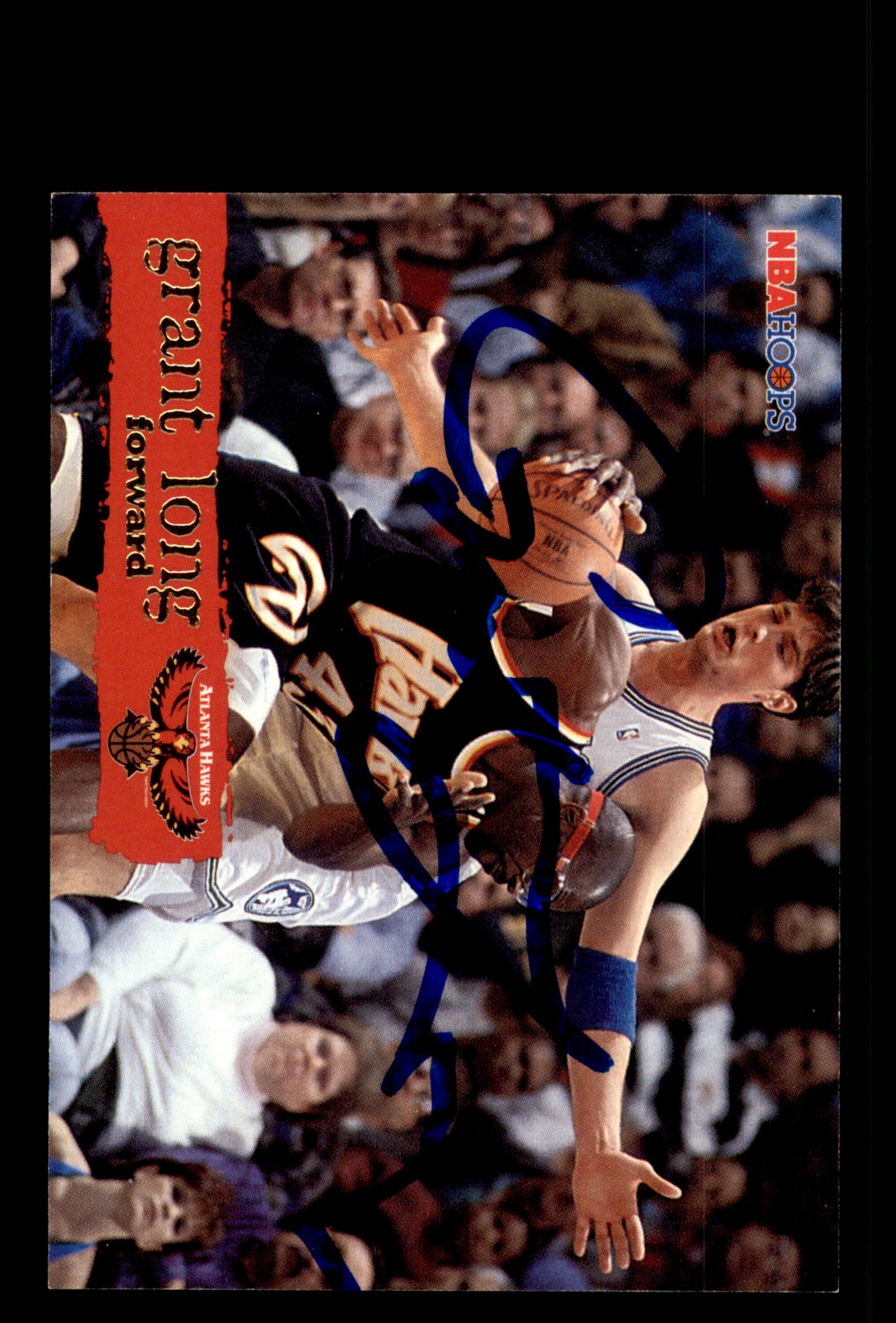 Signed Basketball Card Auto Grant Long 1995-96 Hoops #5 Atlanta Hawks