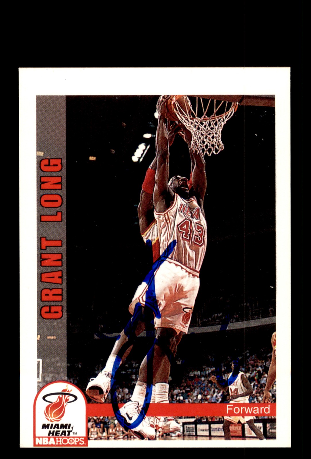 Signed Basketball Card Auto Grant Long 1992-93 Hoops #120 Miami Heat
