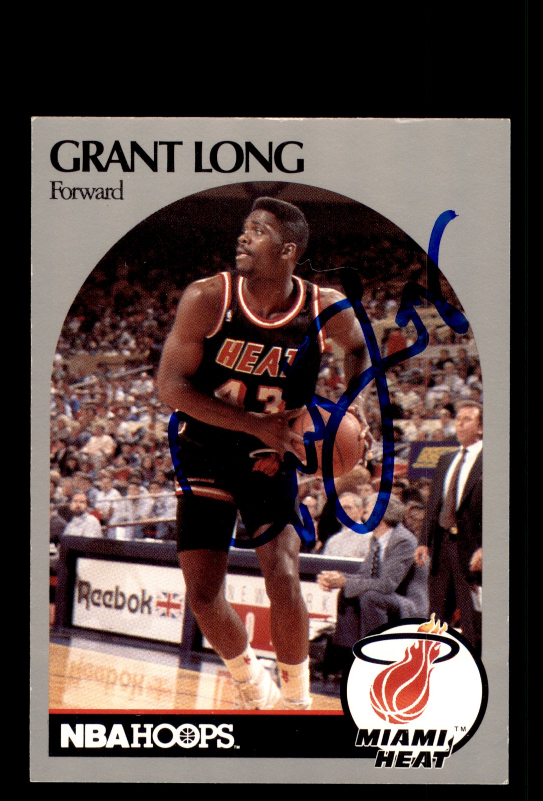 Signed Basketball Card Auto Grant Long 1990-91 Hoops #167 Miami Heat