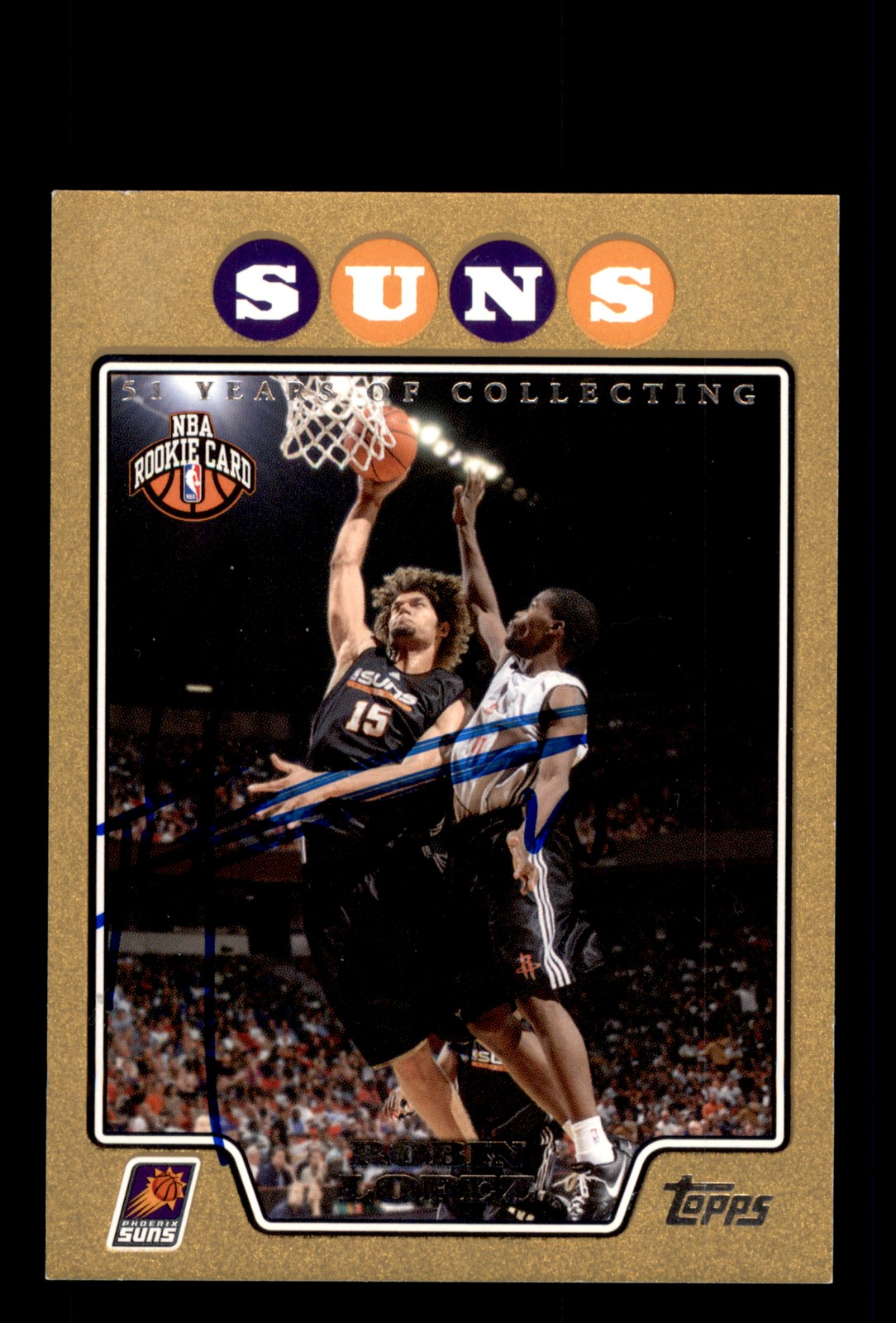 Signed Basketball Card Auto Robin Lopez 2008-09 Topps #210 Suns Gold