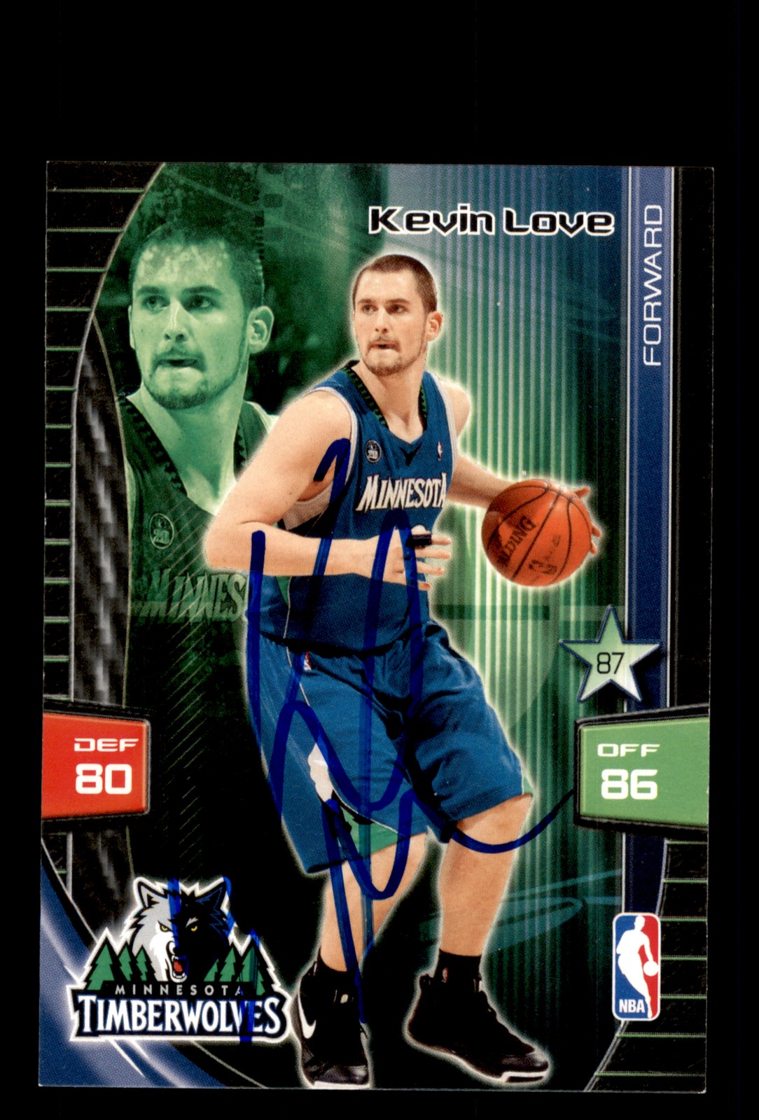 Signed Basketball Card Auto Kevin Love 2009-10 Panini Adrenalyn XL Timberwolves