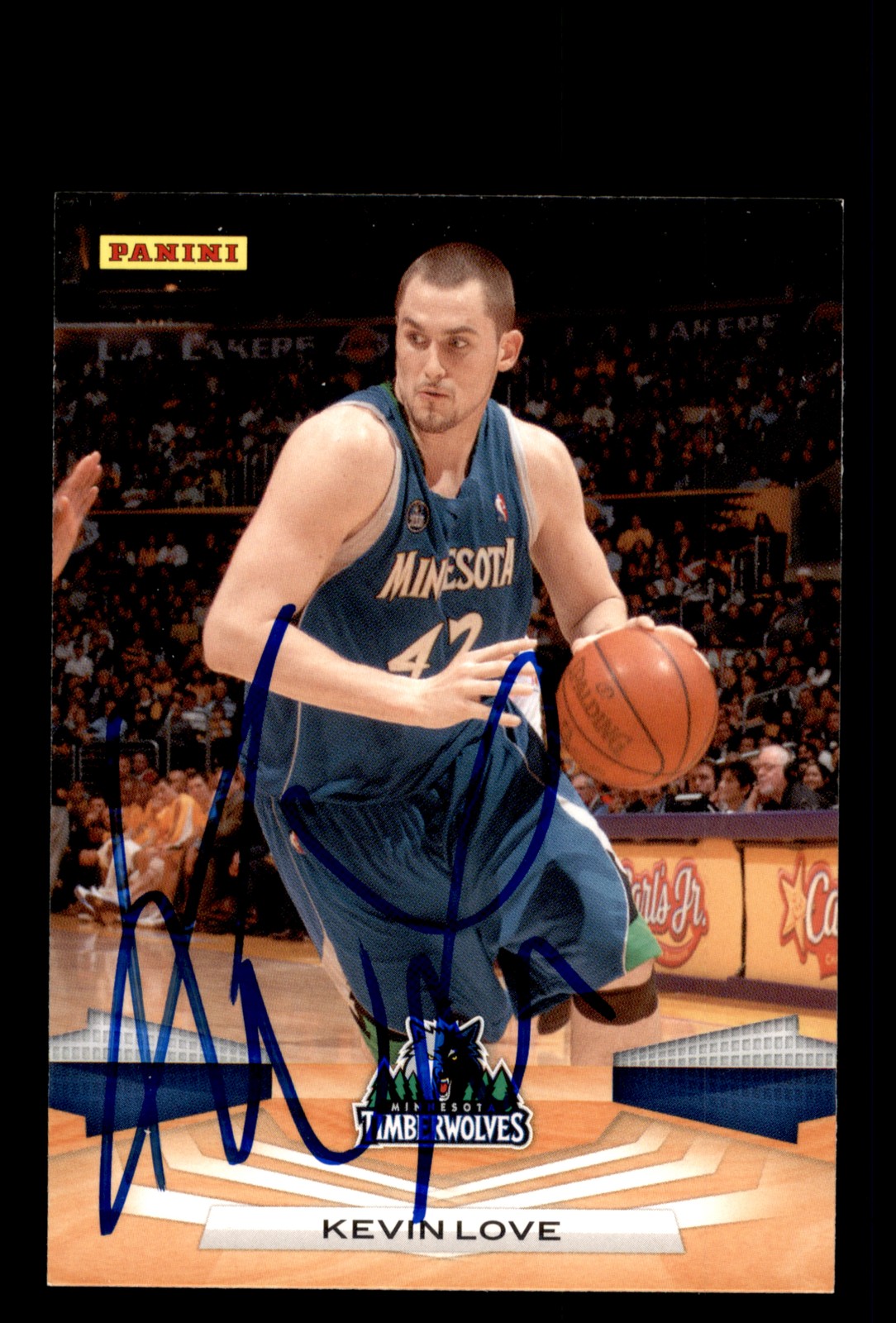 Signed Basketball Card Auto Kevin Love 2009-10 Panini #214 Timberwolves