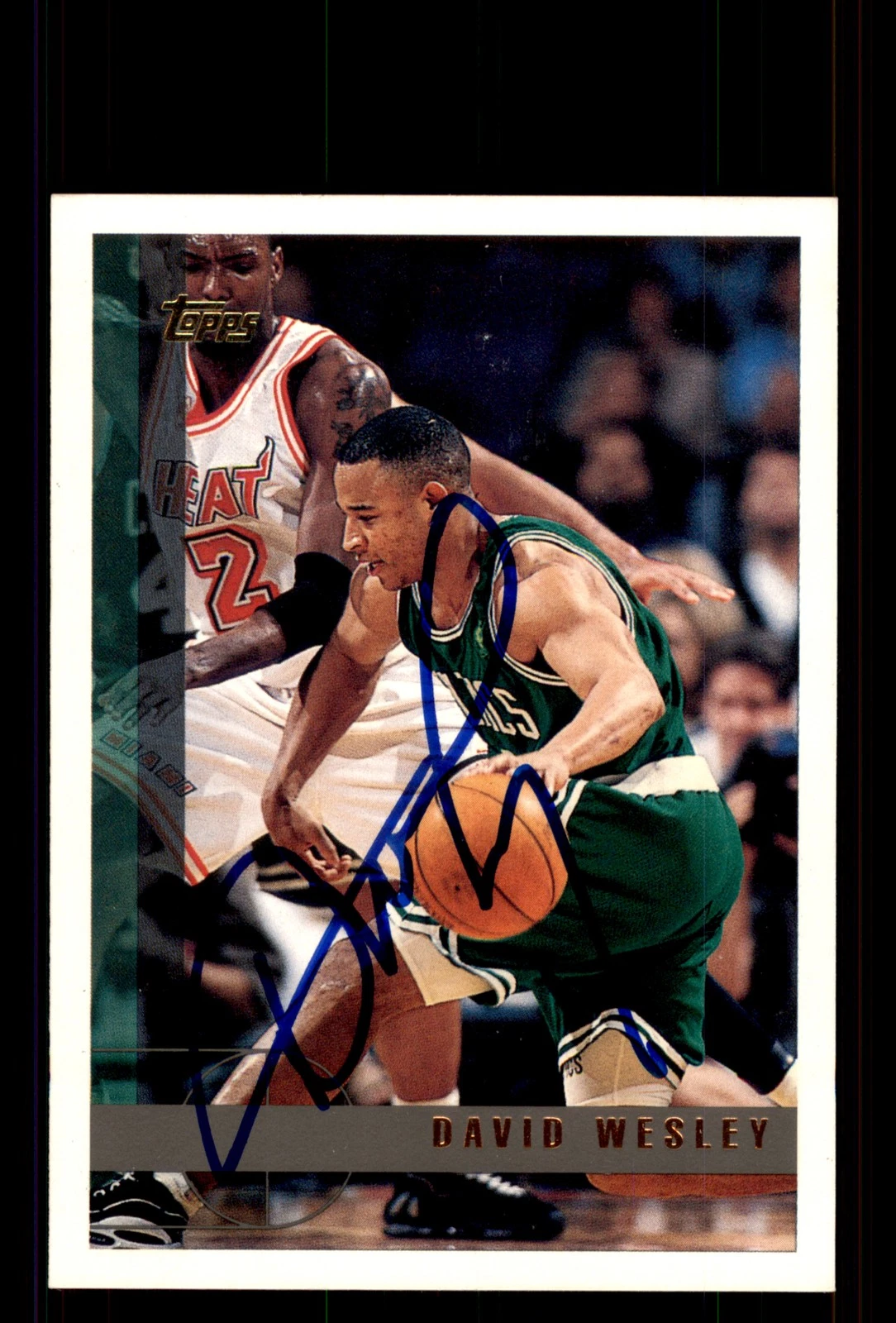Signed Basketball Card Auto David Wesley 1997-98 Topps #86 Boston Celtics