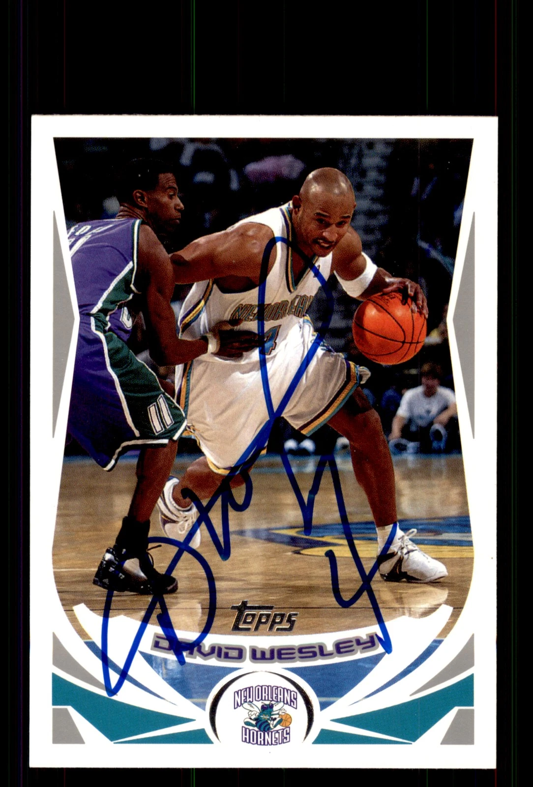 Signed Basketball Card Auto David Wesley 2004-05 Topps #153 New Orleans Hornets