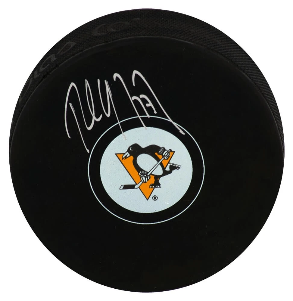 Paul Coffey Signed Pittsburgh Penguins Team Logo Hockey Puck - (SCHWARTZ COA)