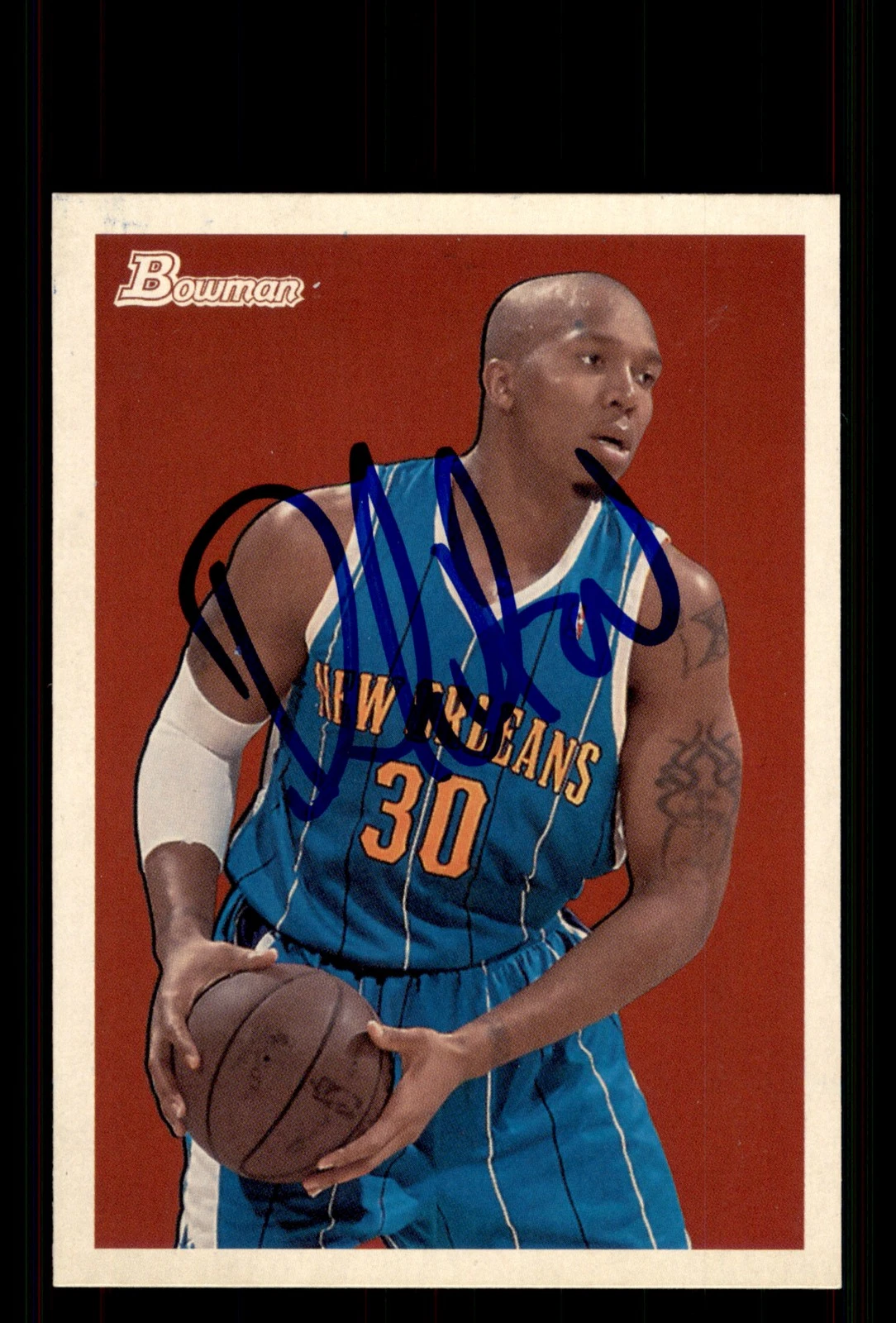 Signed Basketball Card Auto David West 2009-10 Bowman 48 #50 New Orleans Hornets