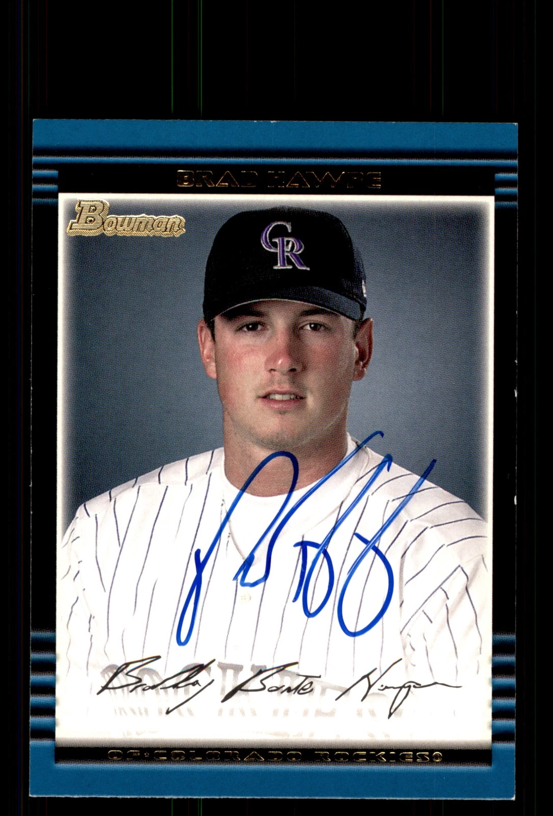 Signed Baseball Card Auto Brad Hawpe 2002 Bowman #373 Colorado Rockies