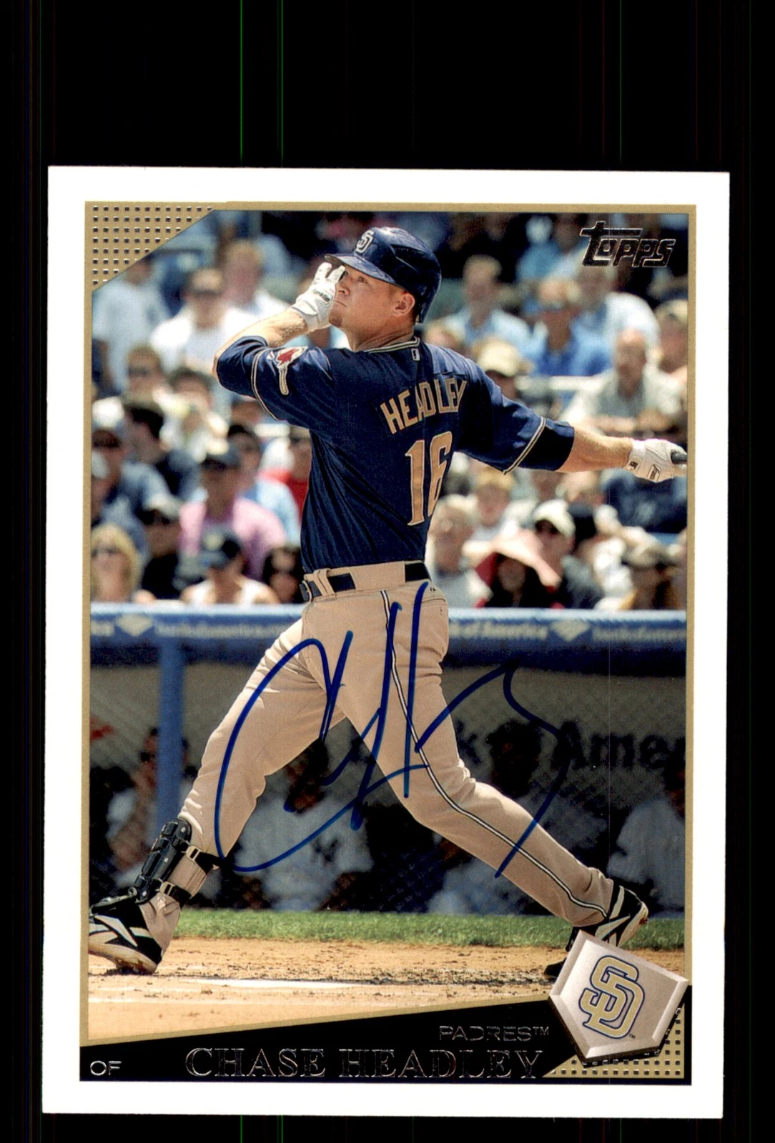 Signed Baseball Card Auto Chase Headley 2009 Topps #243 San Diego Padres